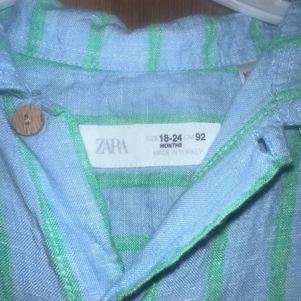 Zara Boys 100% Linen Button Down Size 18-24 Months